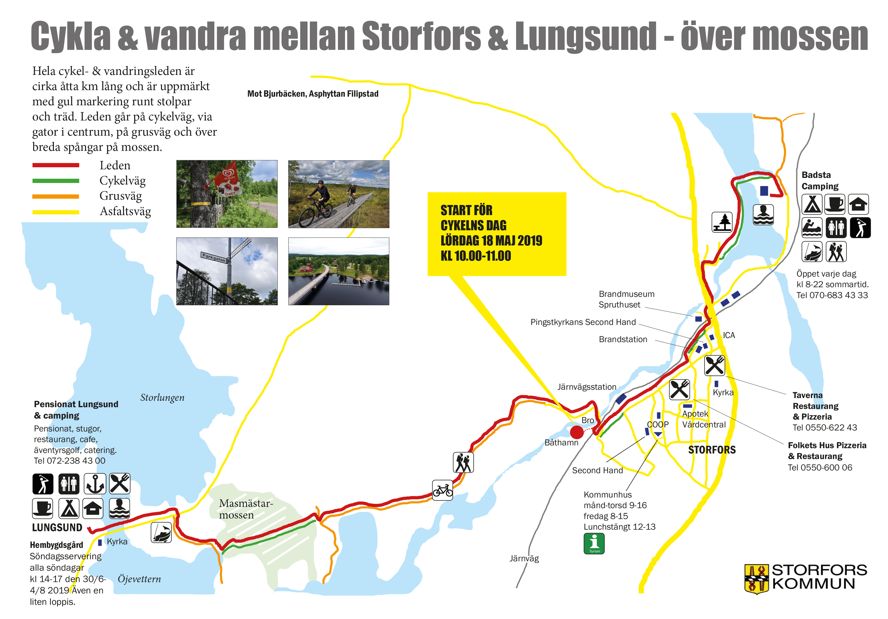 Cykelleden mellan Badsta Camping och Lungsund