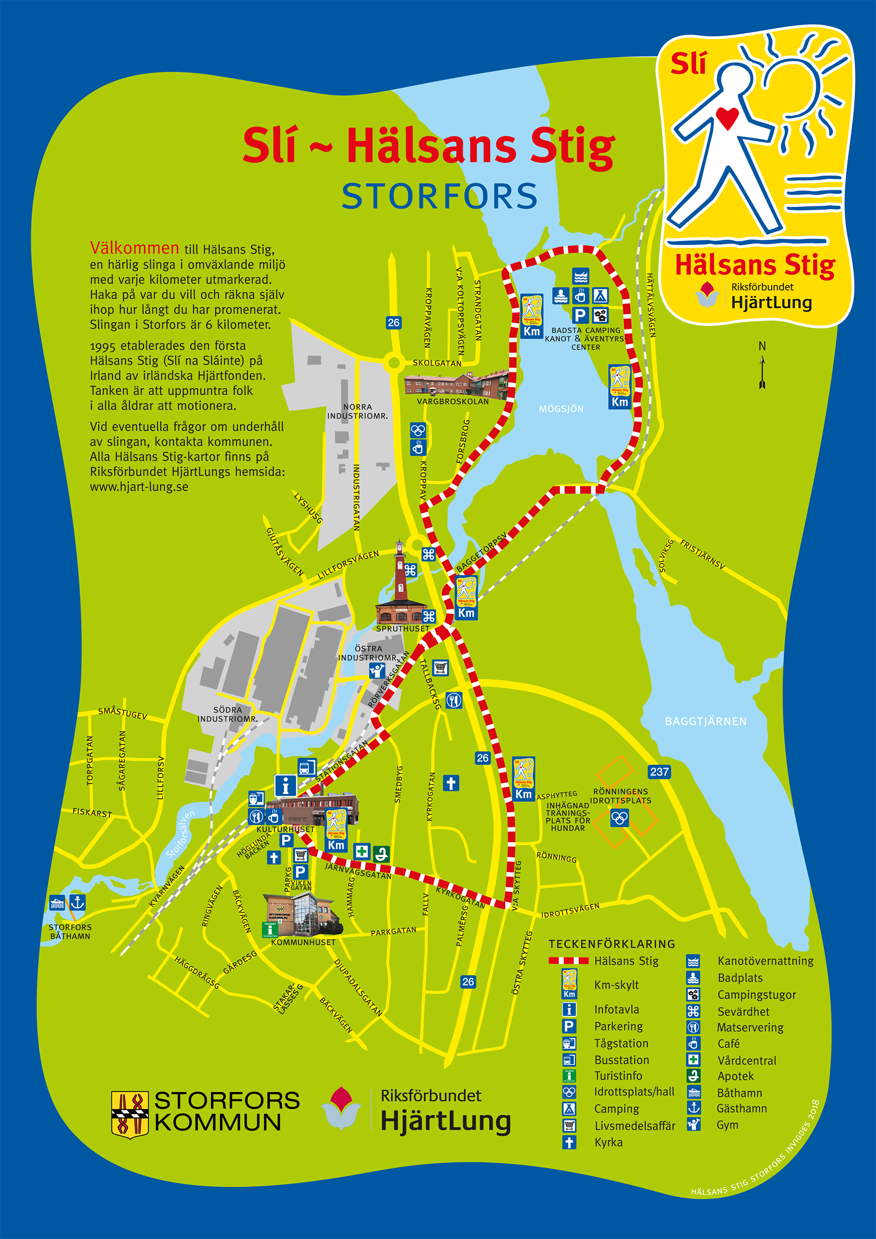 Karta över Hälsans Stig i Storfors.
